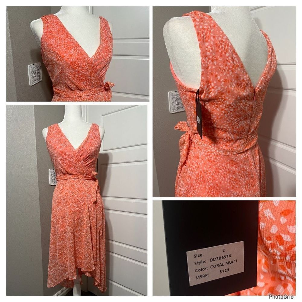DKNY Coral Wrap Dress - Picture 2 of 2